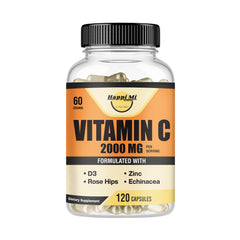 Happi Mi Nutrition Vitamin C 2000mg bottle front for daily immune support