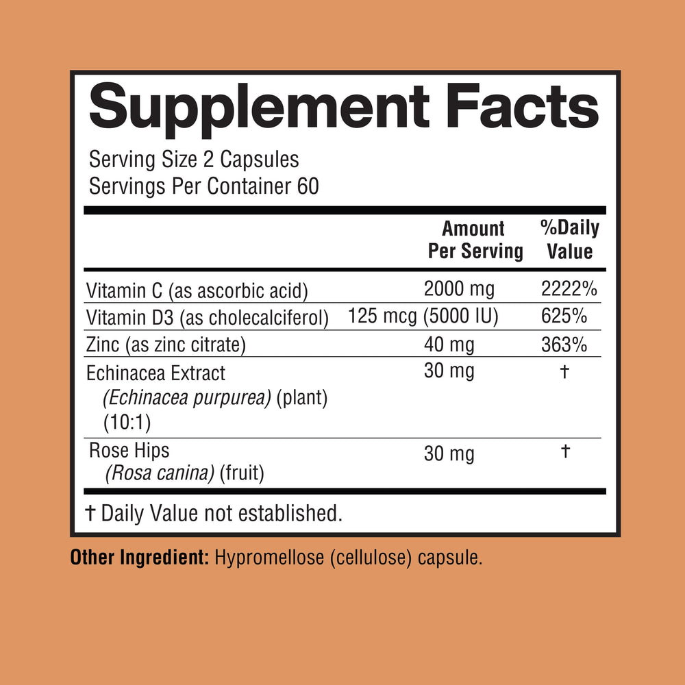 Happi Mi Nutrition ingredients closeup showing echinacea and rose hips