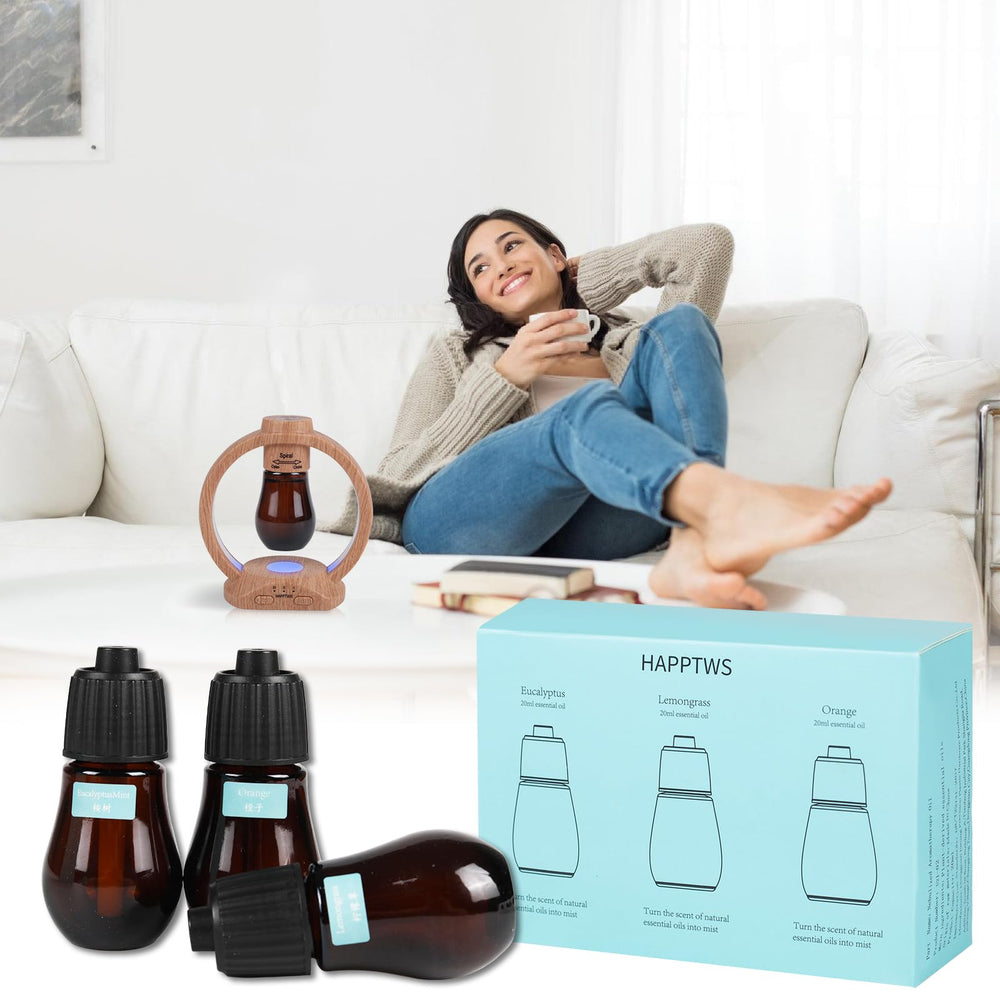 HAPPTWS packaging display highlights three scents and convenience