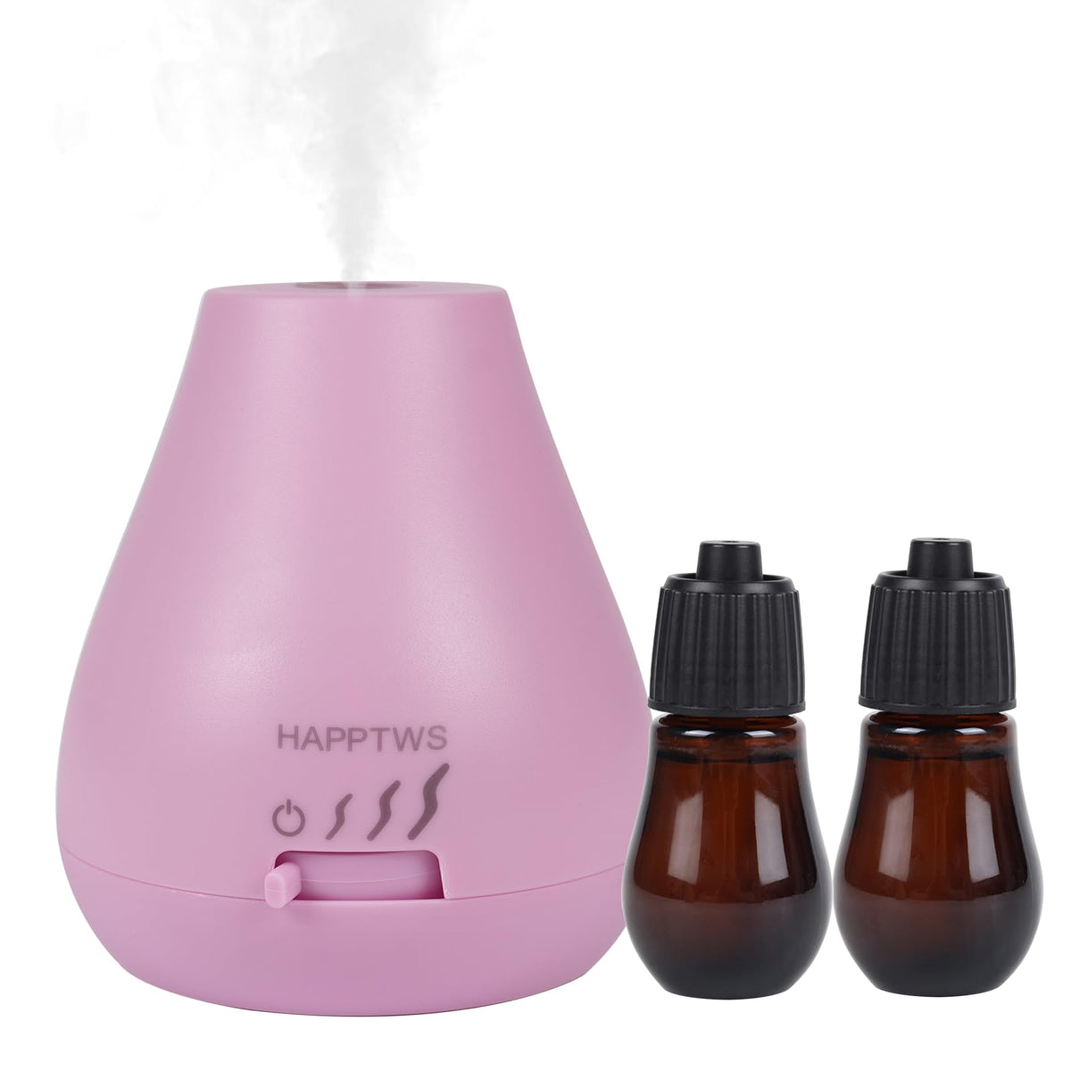 HAPPTWS waterless diffuser front pink showing compact bedside aroma solution