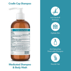 Happy Cappy Dr. Eddie’s medicated shampoo label close-up showing fragrance-free formula.