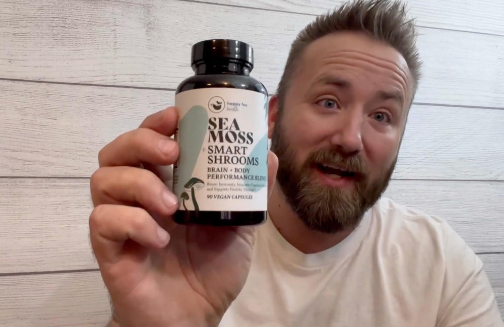 Happy Fox Irish Sea Moss origin label from Canadian Atlantic waters.