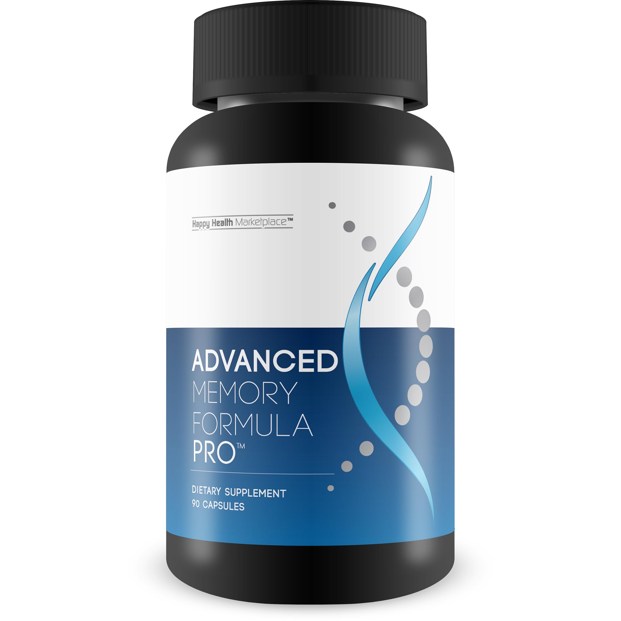 Happy Health Marketplace Advanced Memory Formula Pro bottle for daily brain support.
