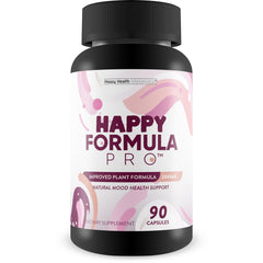 Happy Formula Pro bottle front view showing mood support for daily well-being.