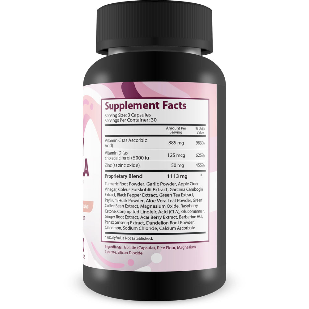 Happy Formula Pro bottle side view illustrating convenient daily dosage for mood support.
