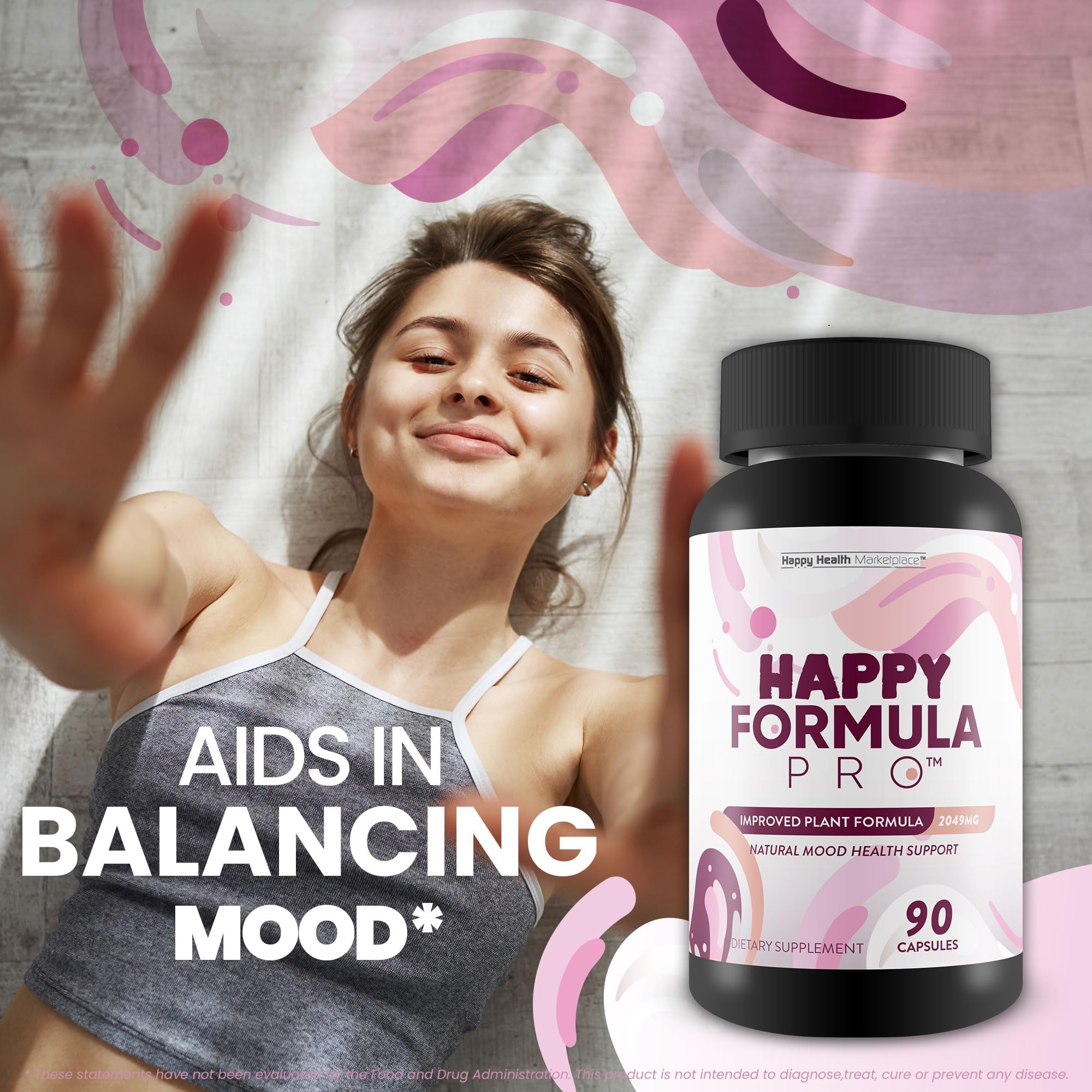 Happy Formula Pro bottle with glass of water suggesting a simple daily routine.