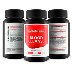 Happy Health Marketplace Pro Health Charm Blood Cleanse bottle pour demonstrating easy dosage for daily use.