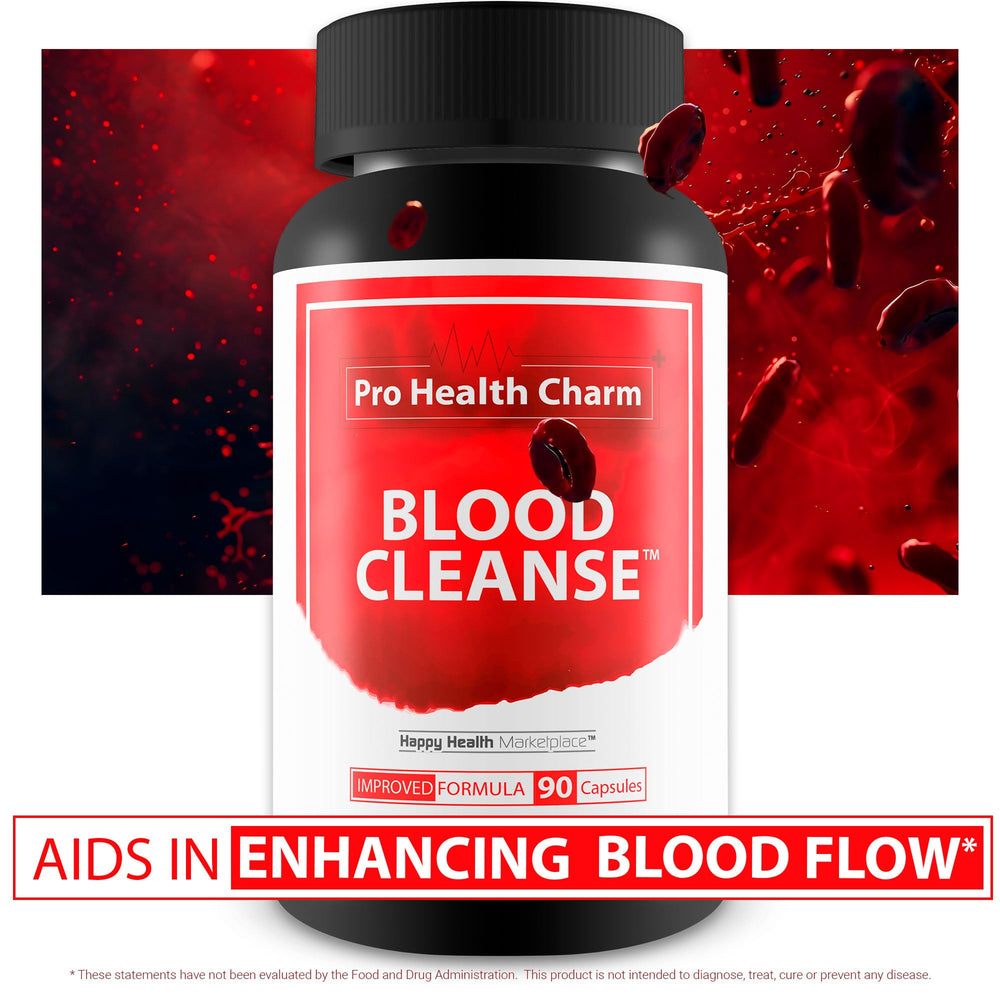 Happy Health Marketplace Pro Health Charm Blood Cleanse packaging box with USA-made badge.