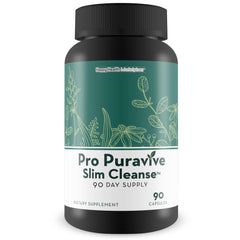 Happy Health Marketplace Puravive Slim bottle front view showing a 90‑day detox routine
