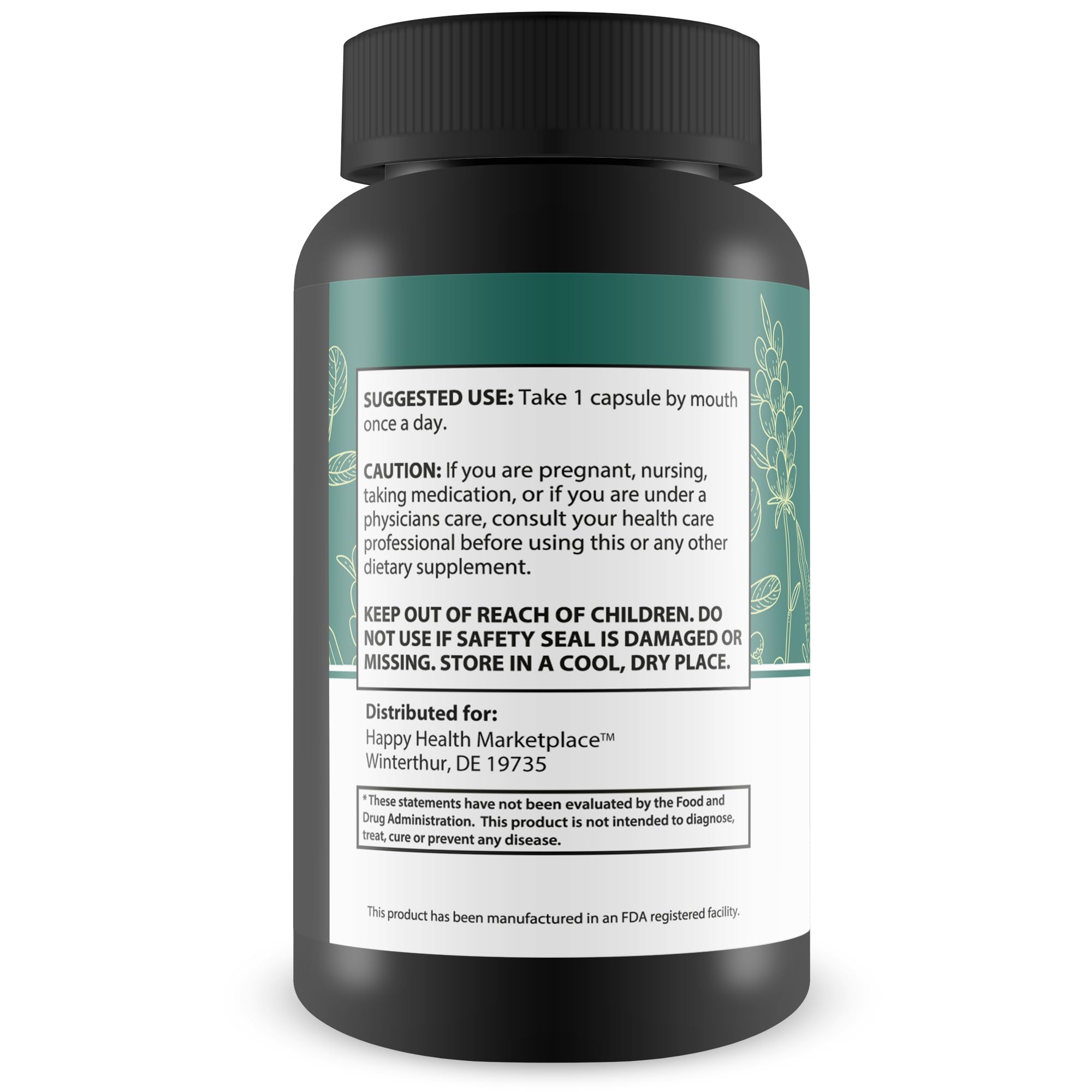 Happy Health Marketplace Puravive Slim label close‑up highlighting premium ingredients