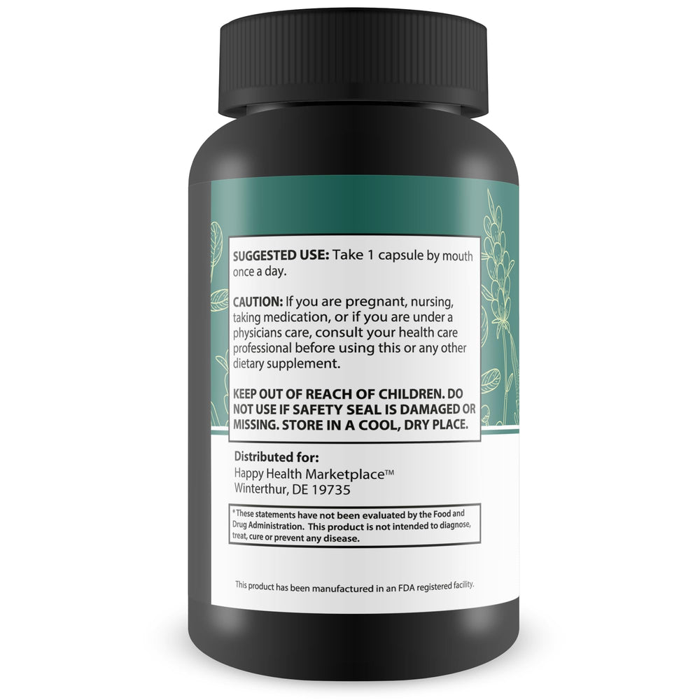 Happy Health Marketplace Puravive Slim label close‑up highlighting premium ingredients