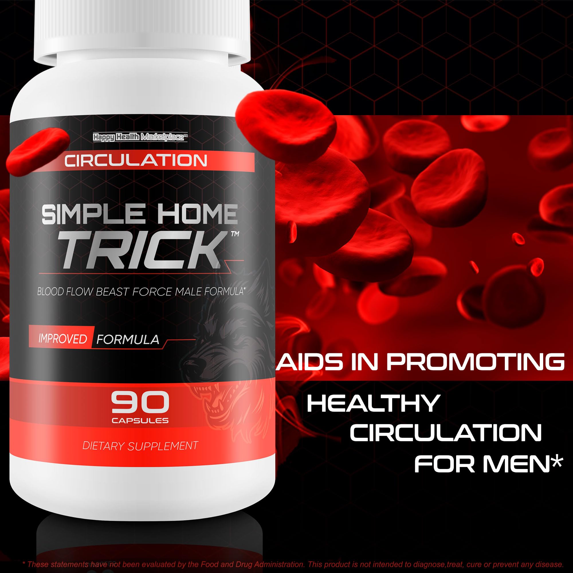 Happy Health Marketplace Simple Home Trick ingredients list features L-Arginine and ginkgo biloba.