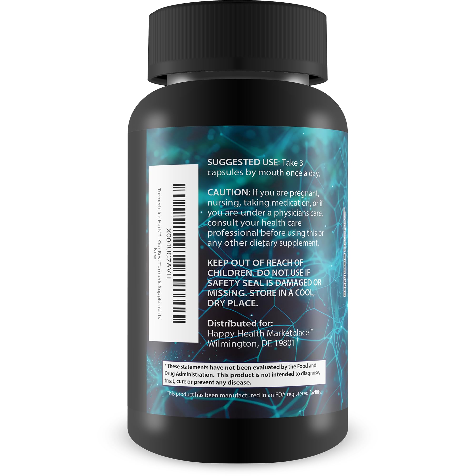 Happy Health nerve support blend capsules symbolize a multi-nutrient formulation