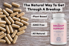 Happy Healthy Better Breakup Support vegan capsules ready for daily use and focus.