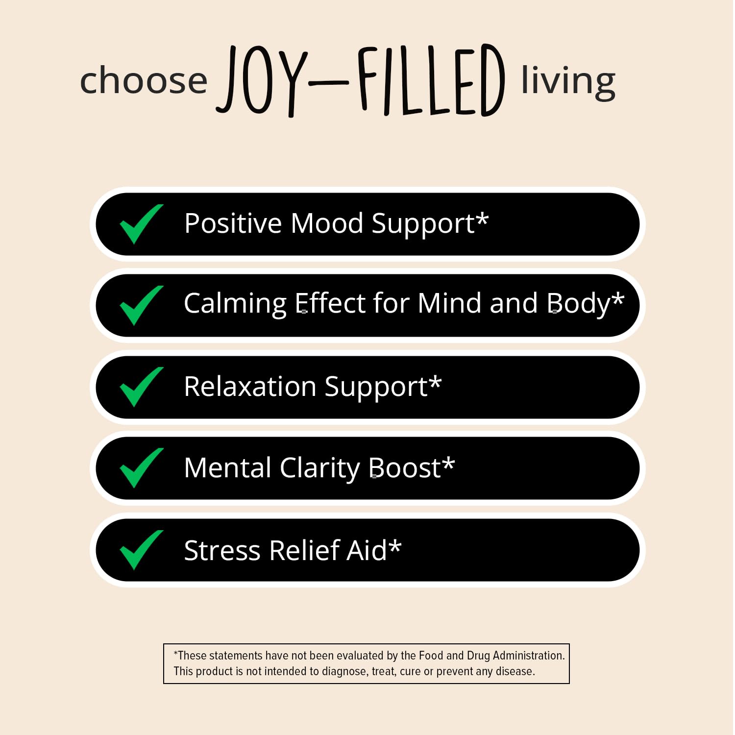 Happy Healthy Hippie 7-herb complex ingredients highlight plant-based mood support.