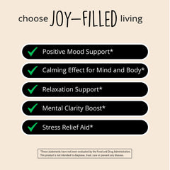 Happy Healthy Hippie 7-herb complex ingredients highlight plant-based mood support.