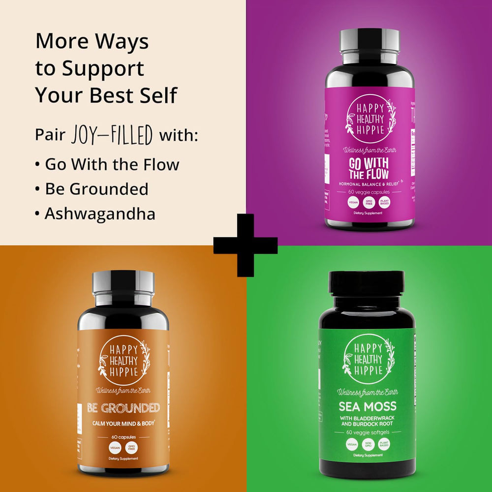 Happy Healthy Hippie Ayurvedic blend scene highlights natural calm.