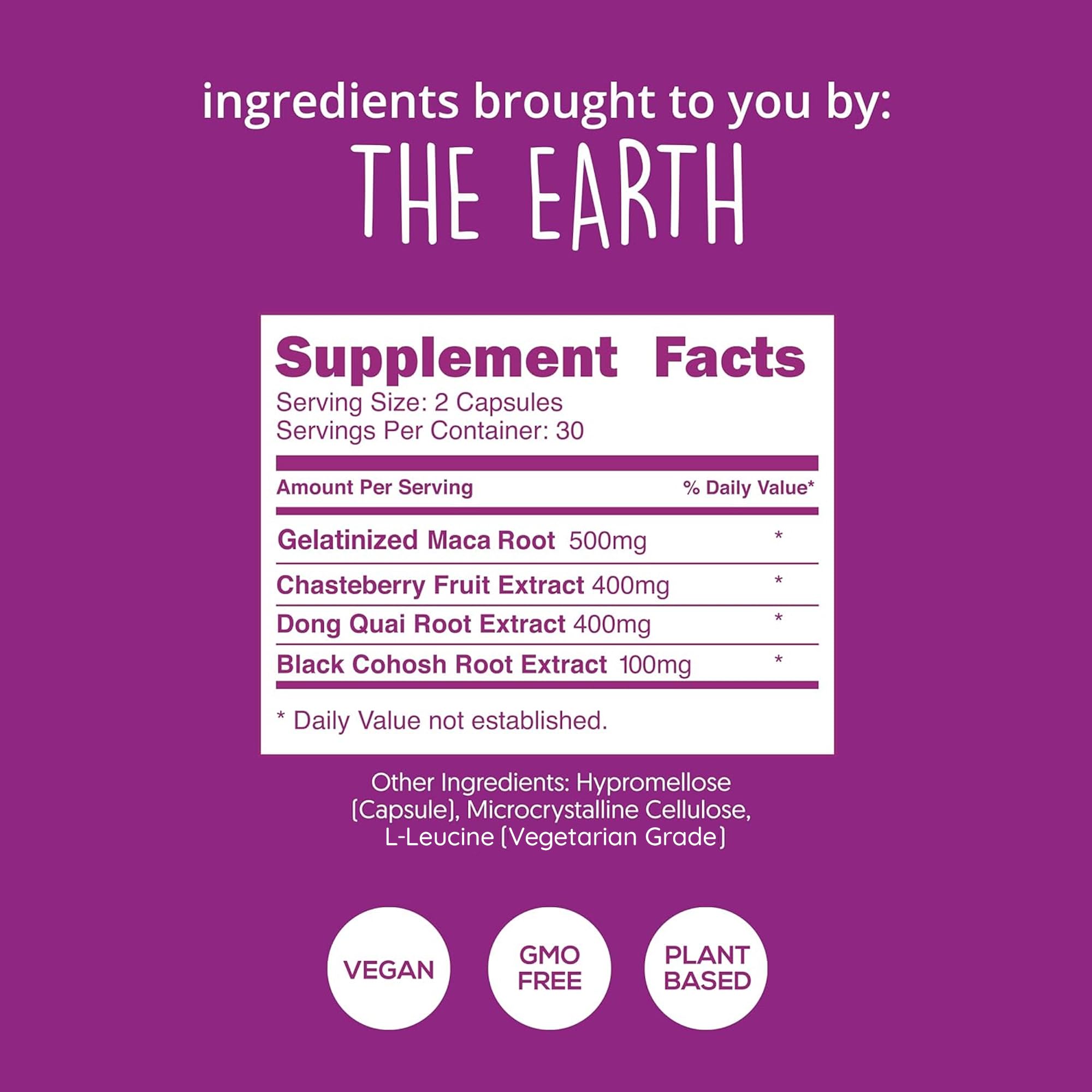 Vegan non-GMO badge on Happy Healthy Hippie bottle.