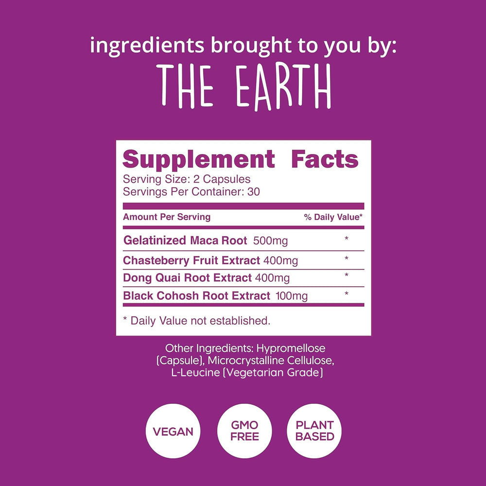 Vegan non-GMO badge on Happy Healthy Hippie bottle.
