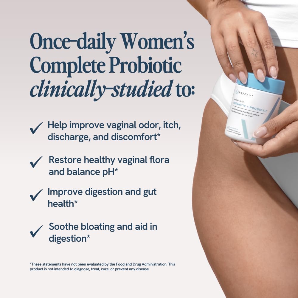Happy V delayed-release capsules ready for daily use and effective delivery.
