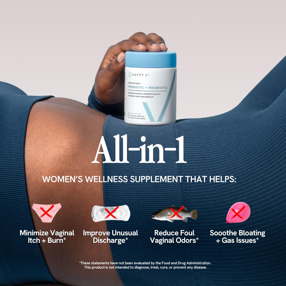 Happy V PreforPro prebiotic illustration supports probiotic effectiveness.