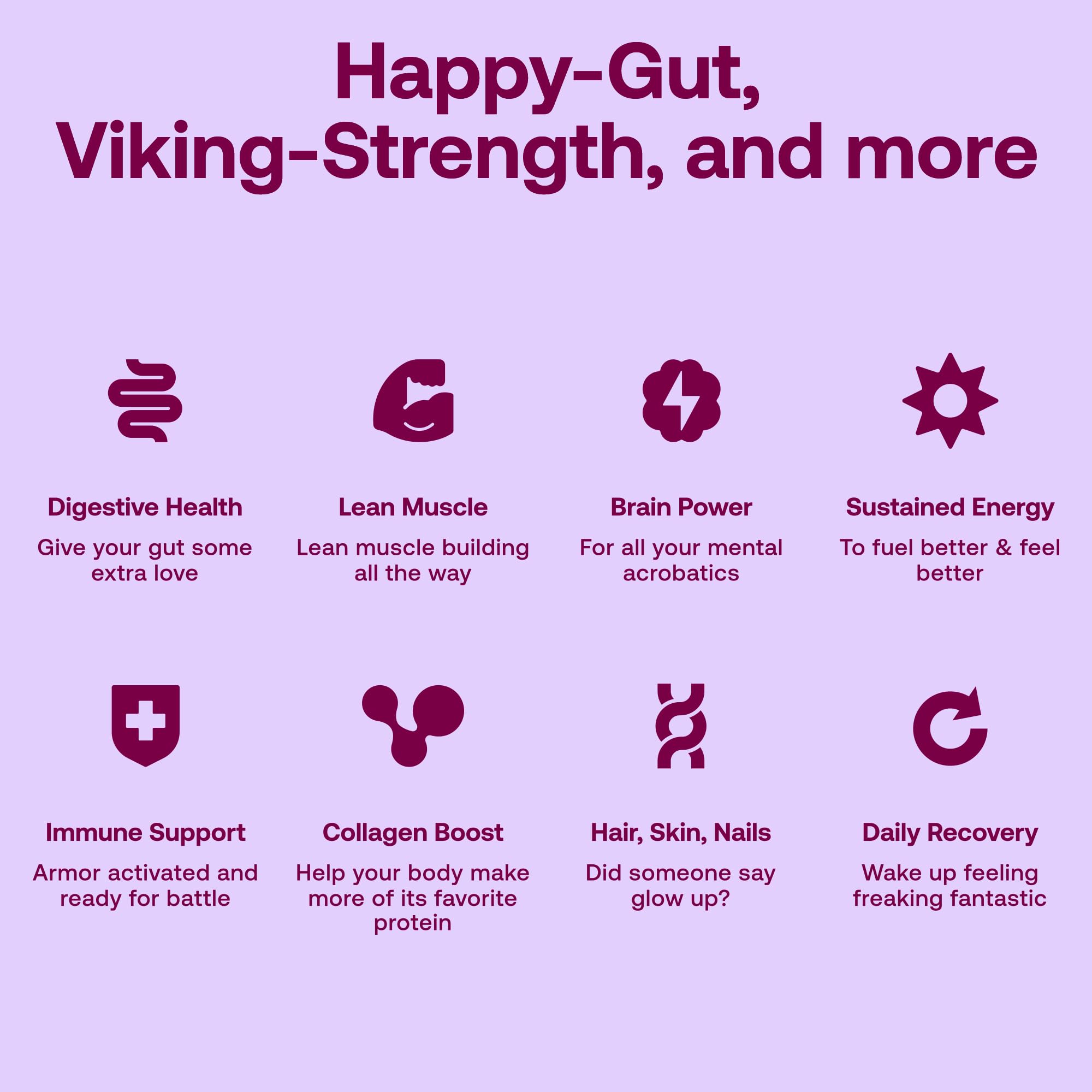 Happy Viking Berry Parfait with DHA omega-3 and probiotics for daily wellness.