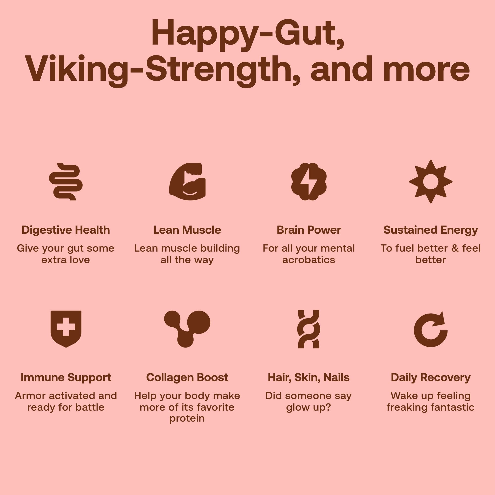 Happy Viking Chocolate Protein pouch close-up, resealable bag preserving freshness for daily use.