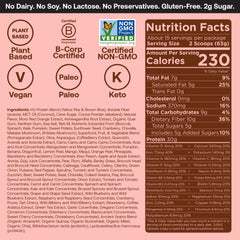 Happy Viking Chocolate Protein scoop highlights accurate serving for balanced plant-based shakes.