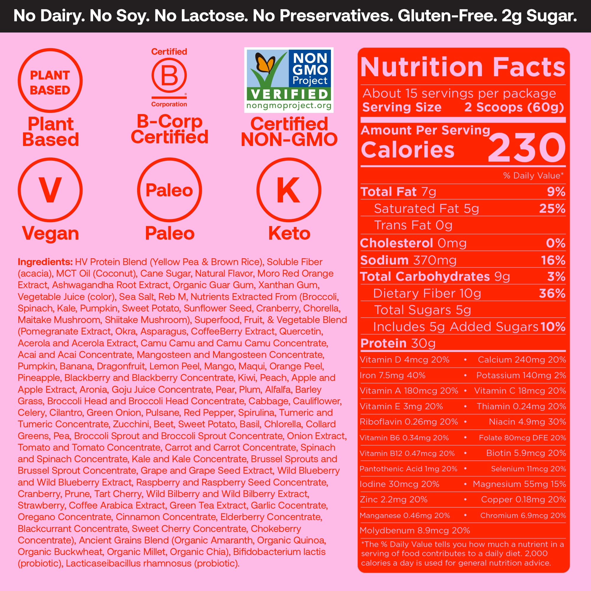 Happy Viking Strawberry Protein label showing 30g protein per serving for fullness