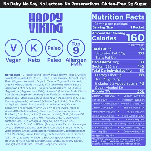 Happy Viking Vanilla Protein scoop beside powder for easy portioning