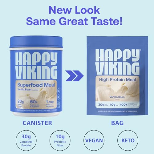 Happy Viking Vanilla Protein shake glass ready after workout