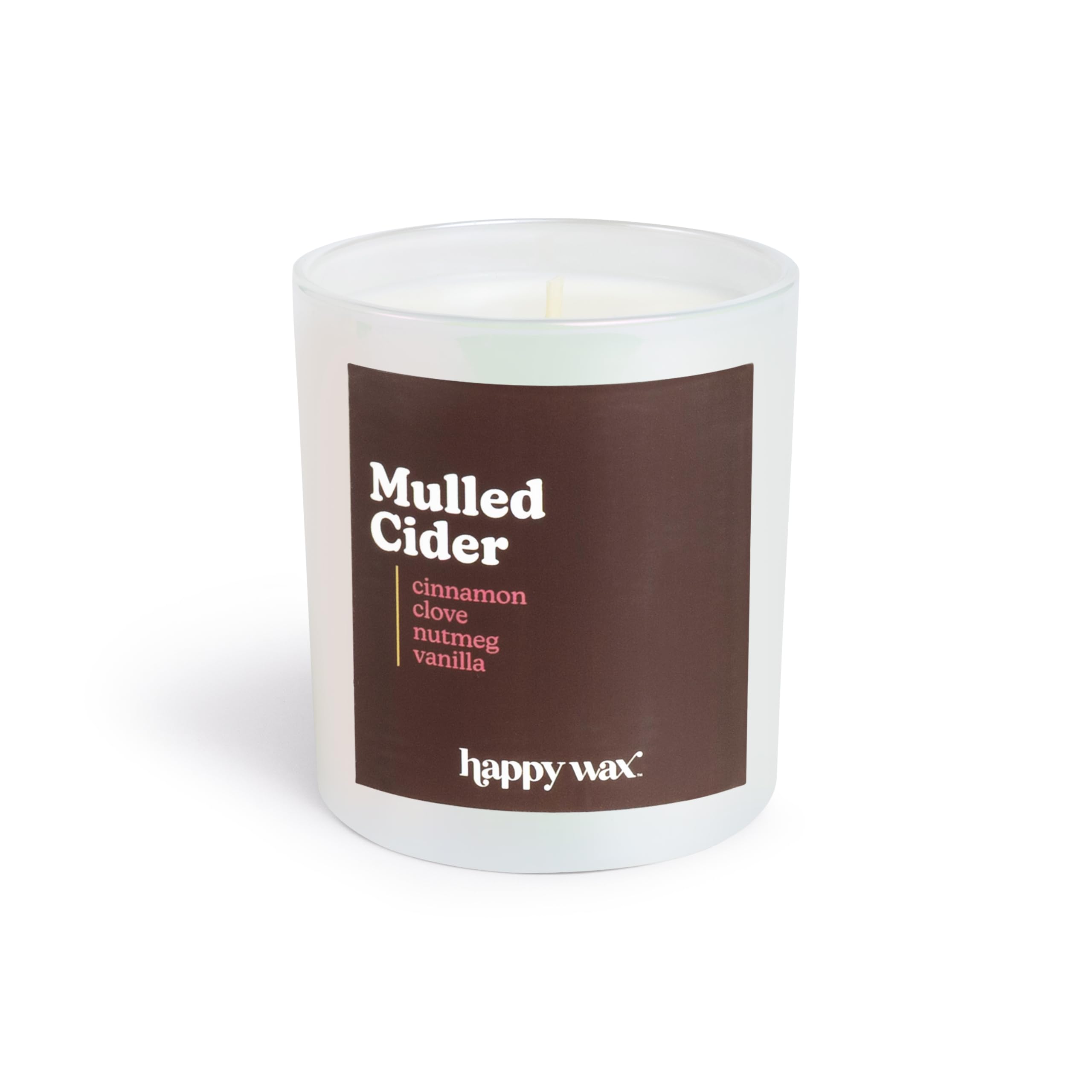 Happy Wax Mulled Cider candle exudes cozy aroma for autumn evenings