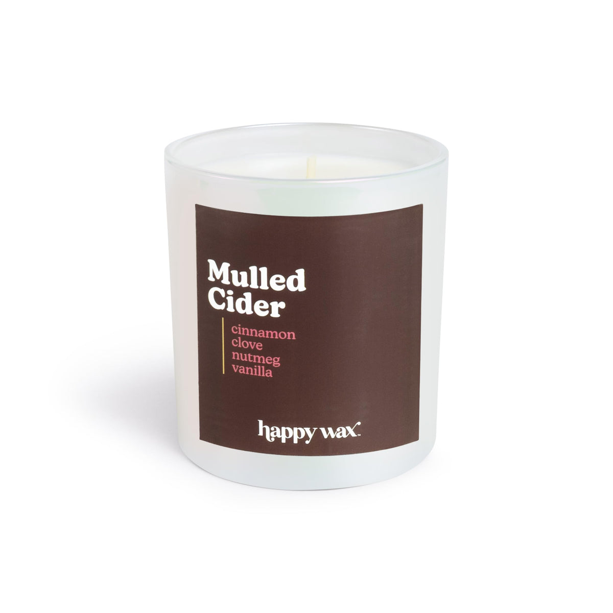 Happy Wax Mulled Cider candle exudes cozy aroma for autumn evenings