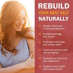 Happy Saffron Plus capsules close-up, highlighting clarity and daily focus.