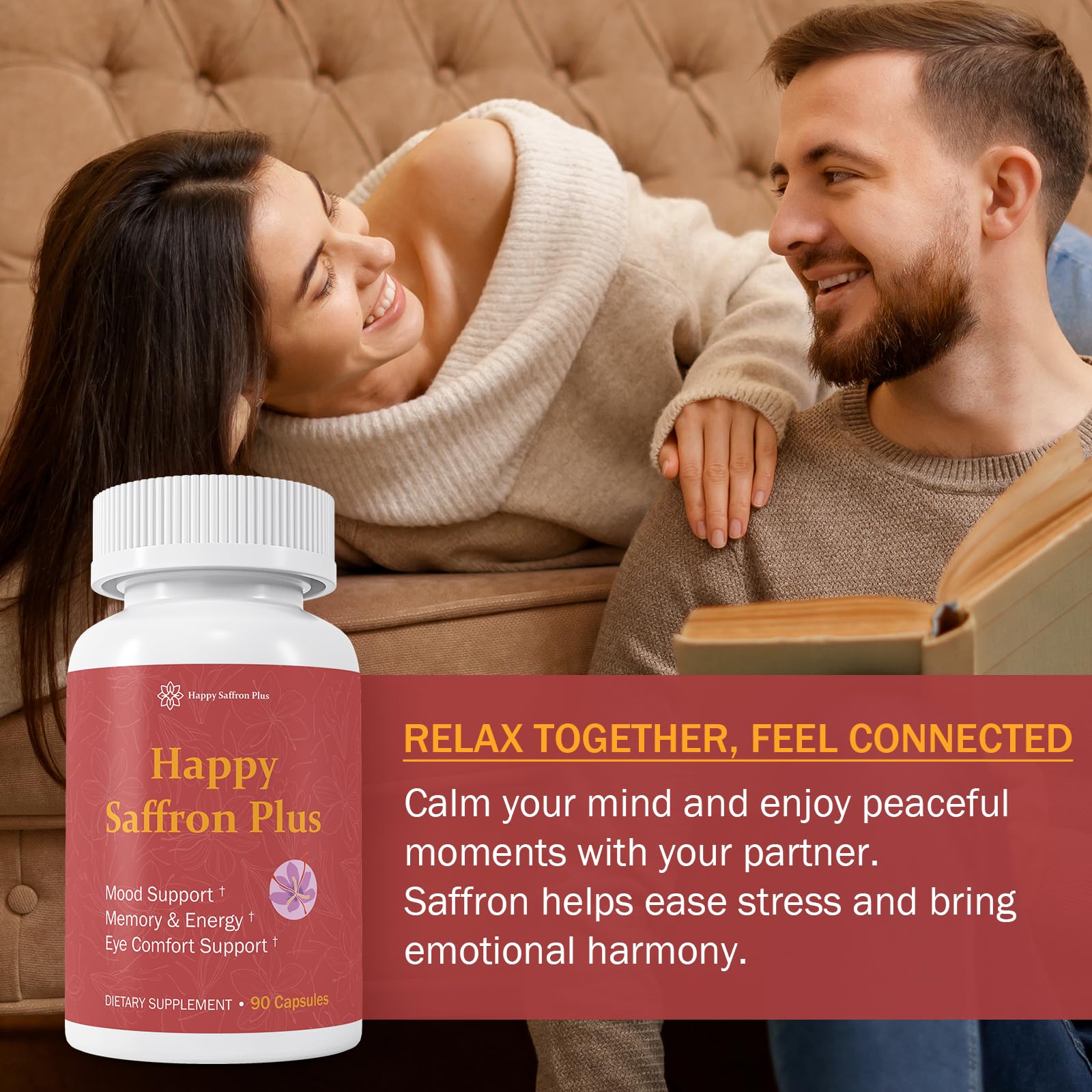 Happy Saffron Plus morning routine setup, promoting daily calm and energy.