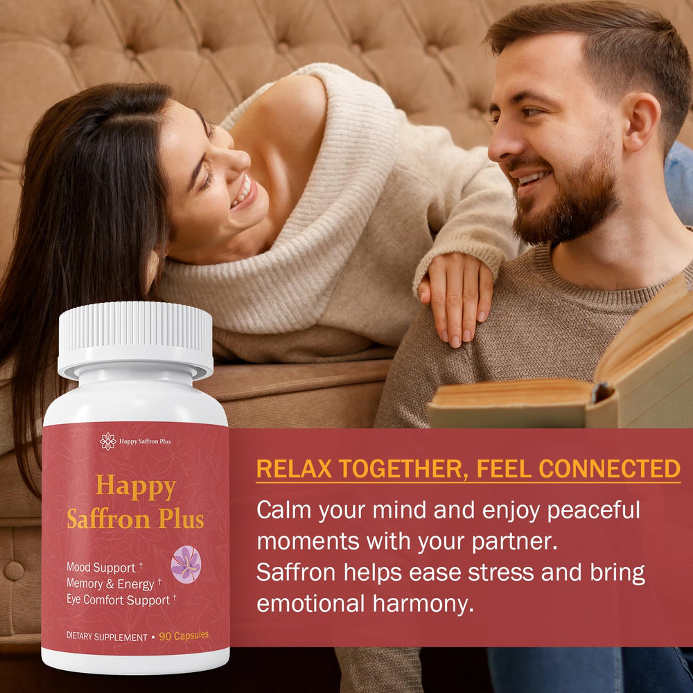 Happy Saffron Plus morning routine setup, promoting daily calm and energy.