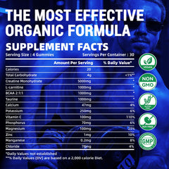 Happyummmm creatine gummies vegan glutenfree badge highlights clean dietary options.