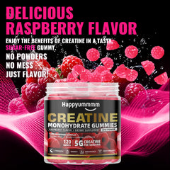 Happyummmm Creatine Gummy anti-melt formula keeps gummies fresh during travel.