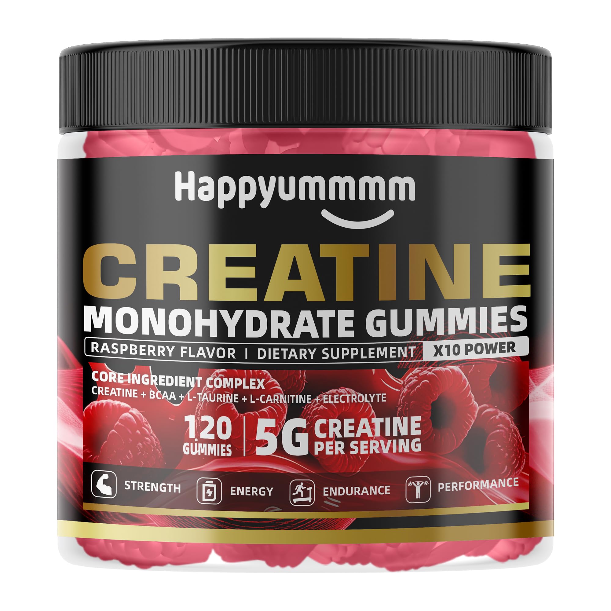 Happyummmm Creatine Gummy workout-ready setup suggests effortless daily routine.