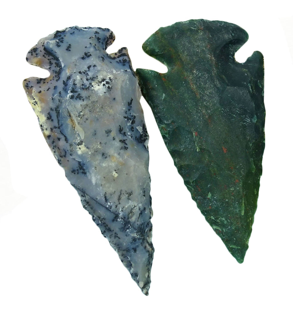 HARMONIZE Reiki two-arrowhead agate set enhances mindful focus and calm ambiance.