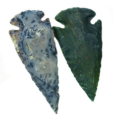 HARMONIZE Reiki two-arrowhead agate set enhances mindful focus and calm ambiance.