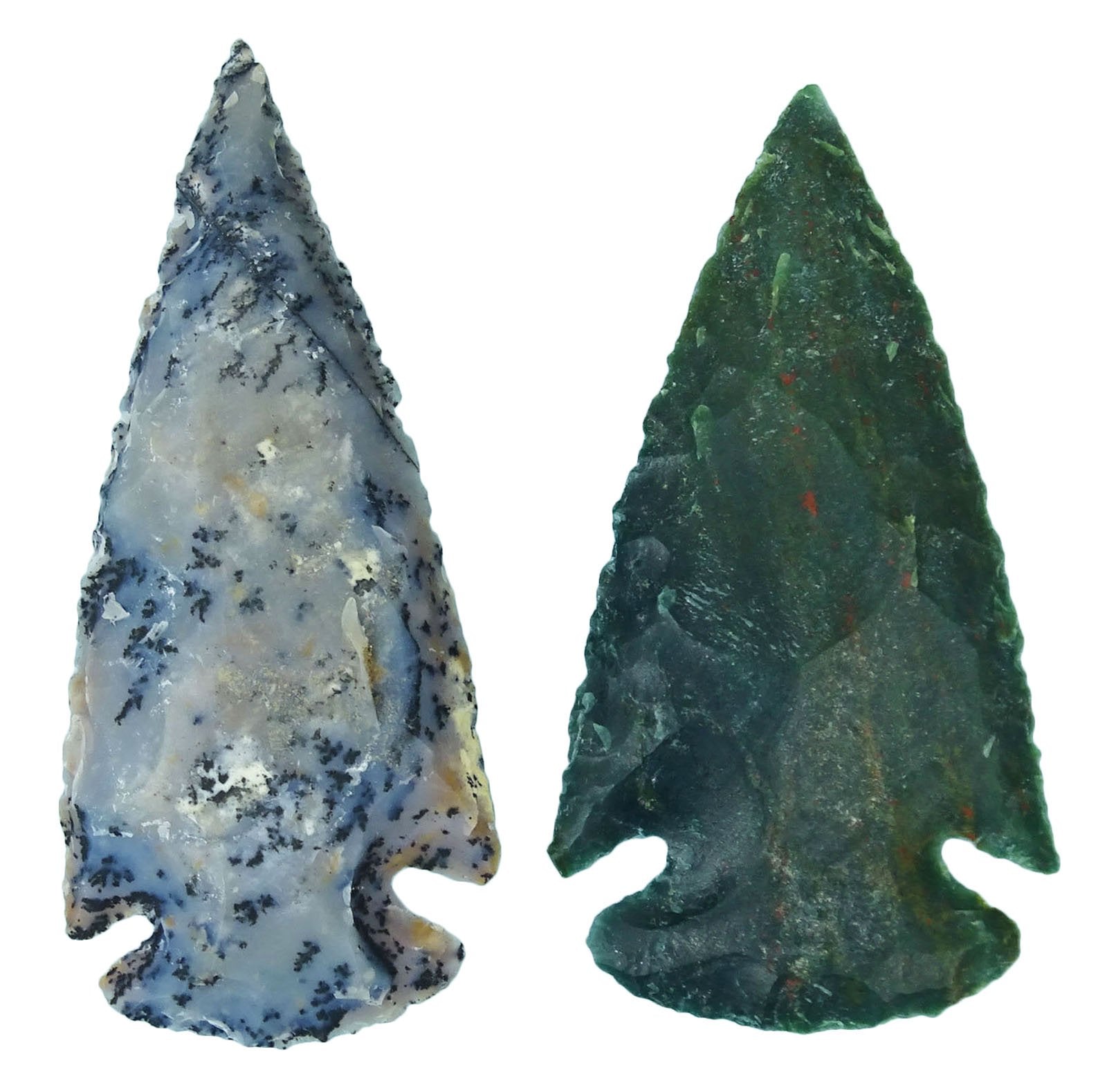 HARMONIZE Reiki arrowhead agate set shown left, ideal for focused meditation and calm energy.