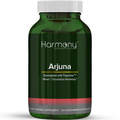 Harmony Nutraceuticals Arjuna Supreme bottle close-up showing premium packaging for potential heart support