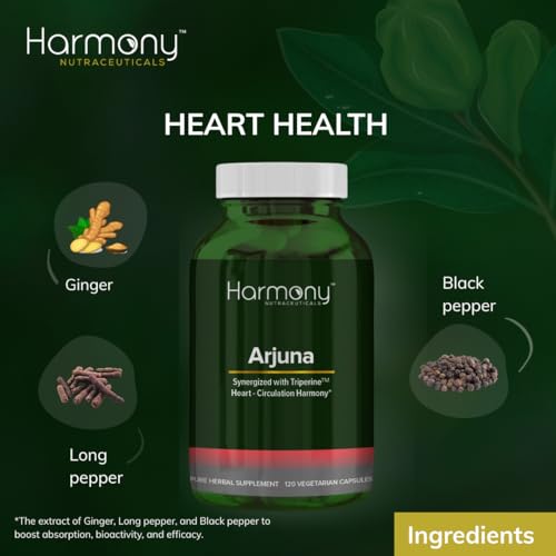 Harmony Nutraceuticals Arjuna Supreme label emphasizes vegetarian capsules and clean sourcing
