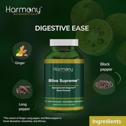 Harmony Nutraceuticals Bilva Supreme label detail highlighting Gingerine boost.