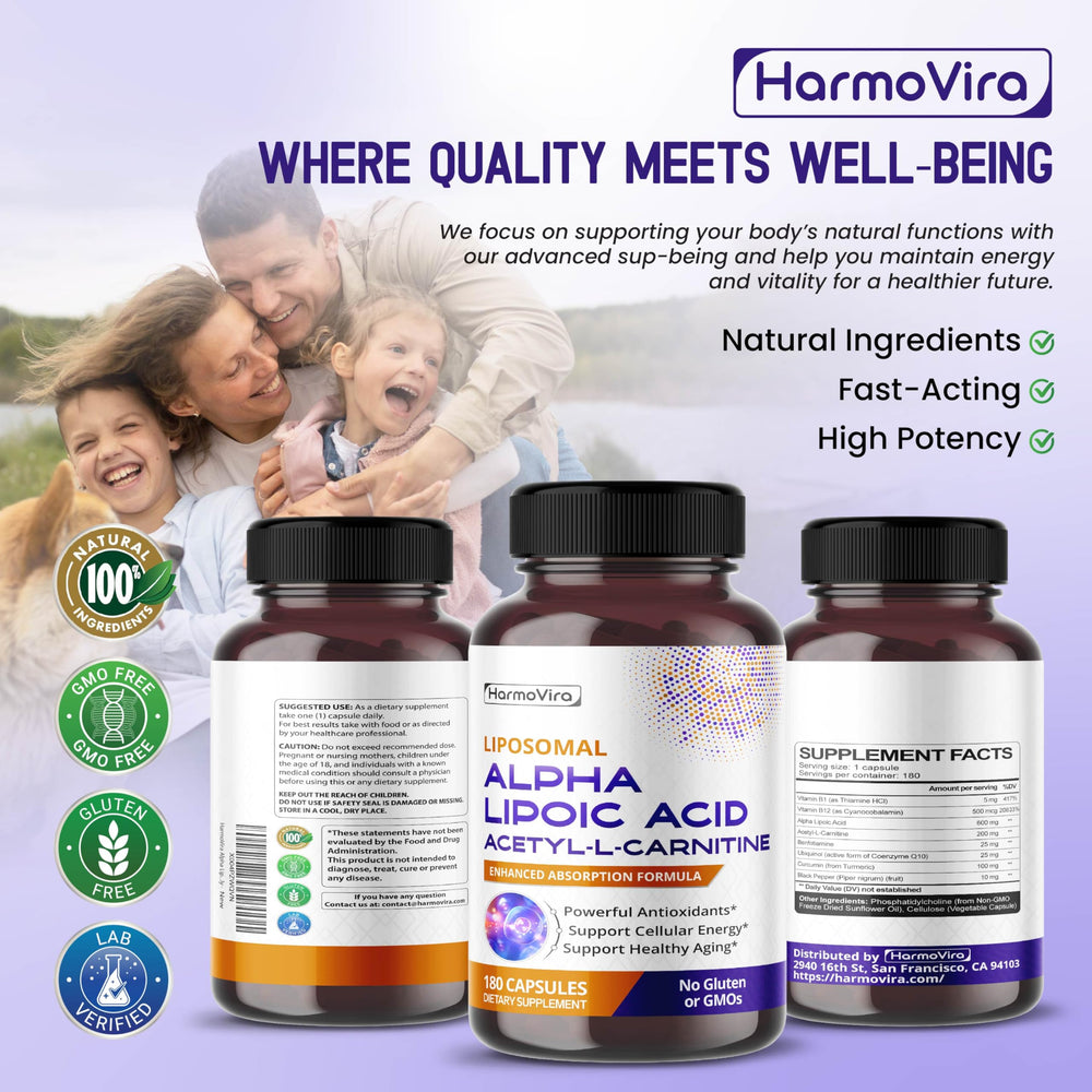 HarmoVira 180-capsule supply emphasizes long-lasting six-month wellness convenience.
