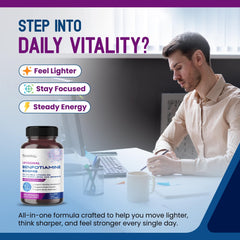 HarmoVira Benfotiamine capsules closeup for convenient daily energy support.
