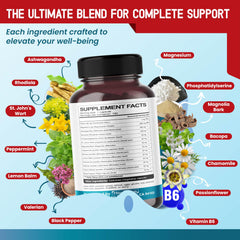 HarmoVira CORTISOL Health ingredients including ashwagandha and rhodiola shown in mix
