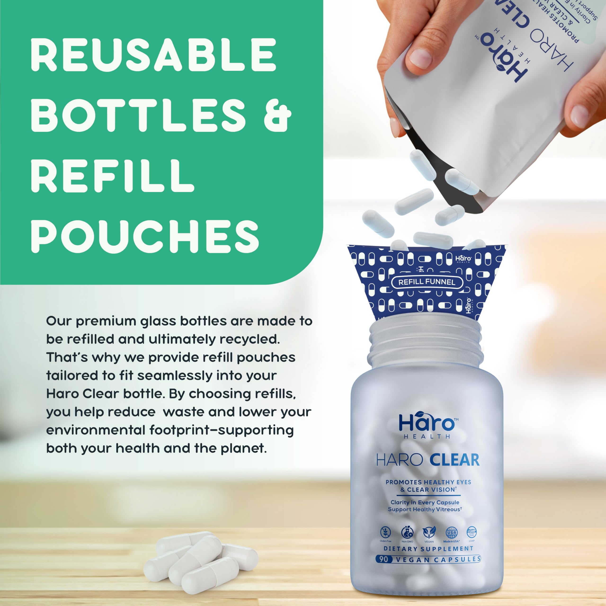 Haro Health blue light protection visual indicating screen-time support.