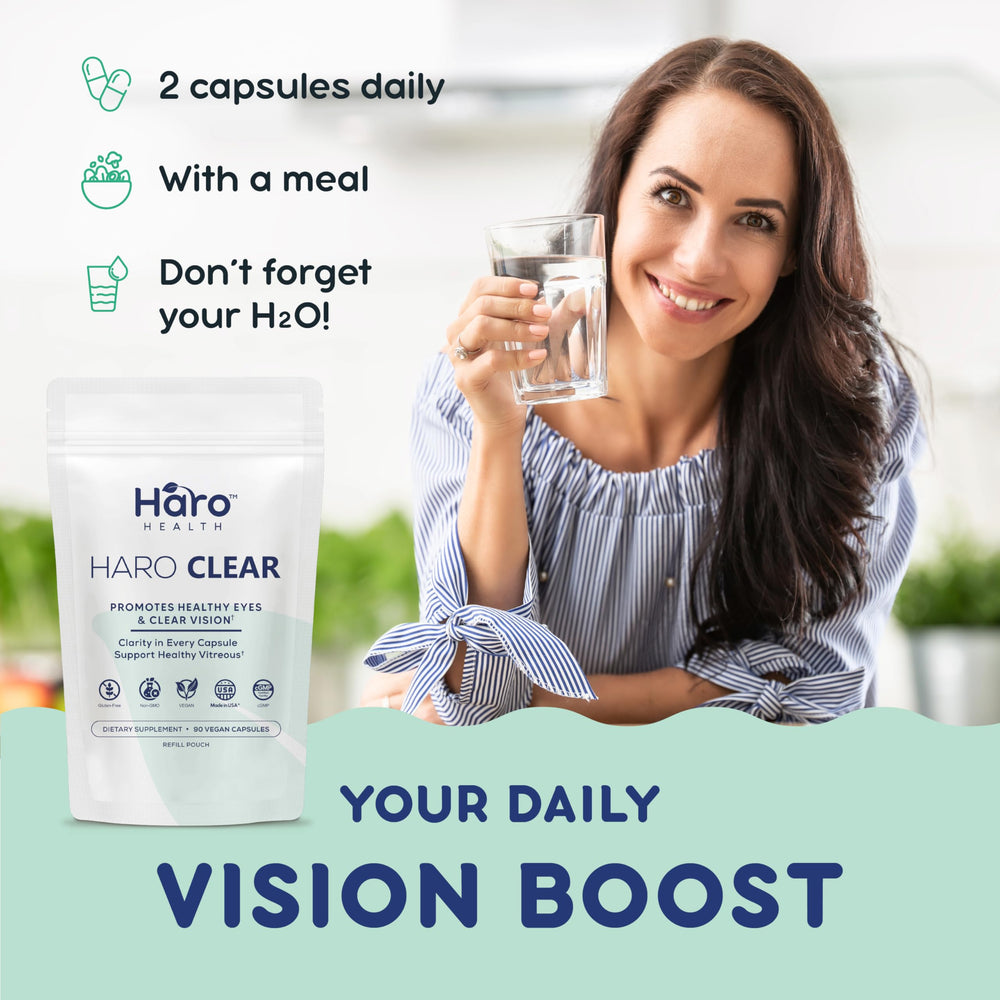 Haro Health dry eyes relief visual suggesting comfort and routine care.